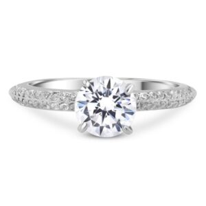 Accented Knife-Edge Engagement Ring (14kt White Gold)