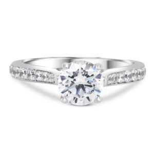 Classic Graduated Engagement Ring (14kt White Gold)