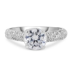Dazzling Three-Row Engagement Ring (14kt White Gold)