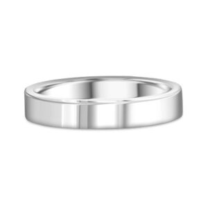 Flat-Edge Comfort Fit Ladies; Band (4 mm) 14kt White