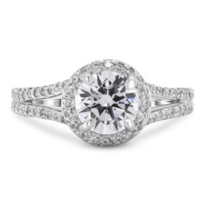 Split-Shank Halo Engagement Ring (14kt White)