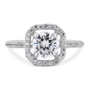 Eight of Hearts Halo Engagement Ring (14kt White)