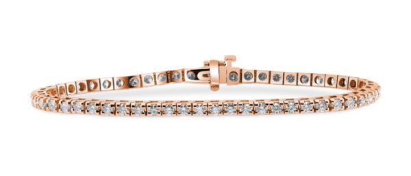 Classic Diamond Tennis Bracelet (3 carats) 14kt Rose