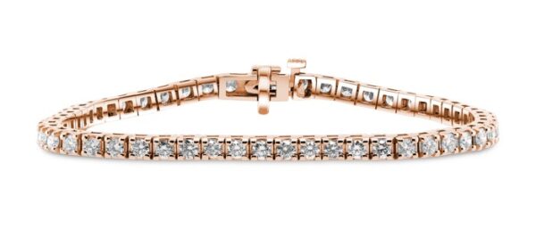 Classic Diamond Tennis Bracelet (4 carats) 14kt Rose