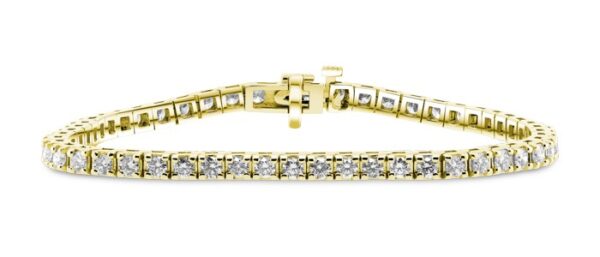 Classic Diamond Tennis Bracelet (4 carats) 14kt Yellow