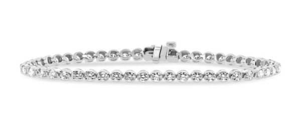 Round-Link Diamond Tennis Bracelet (3 carats) Platinum