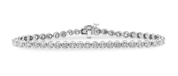 Round-Link Diamond Tennis Bracelet (4 carats) Platinum