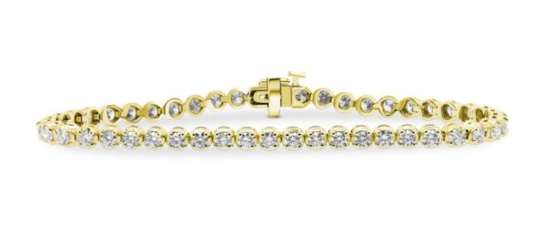 Round-Link Diamond Tennis Bracelet (4 carats) 14kt Yellow