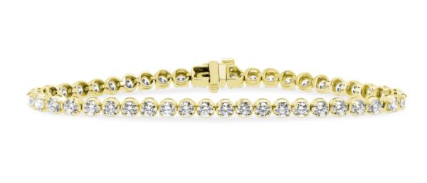 Round-Link Diamond Tennis Bracelet (5 carats) 14kt Yellow