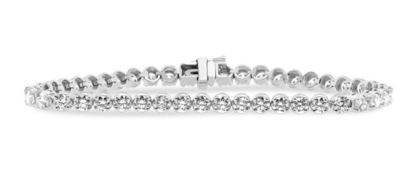 Round-Link Diamond Tennis Bracelet (6 carats) Platinum