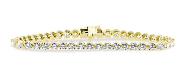 Round-Link Diamond Tennis Bracelet (6 carats) 14kt Yellow