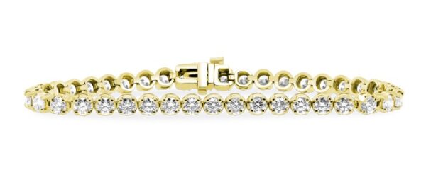 Round-Link Diamond Tennis Bracelet (7 carats) 14kt Yellow