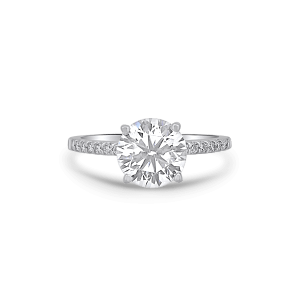 14kt White Gold Classic Accented Engagement Ring