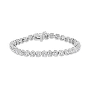 Round-Link Diamond Tennis Bracelet (8.00 carats) 14kt White