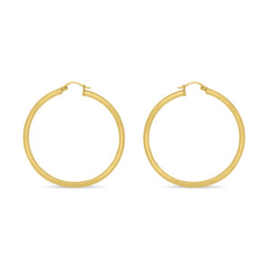 Hollow Tube Hoop Earrings (14kt Gold)