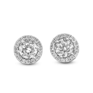 Halo Diamond Earrings (1.95 carats)