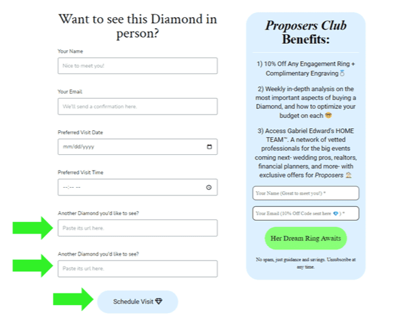 Final step of picking an engagement ring: compare your center diamond finalists in person