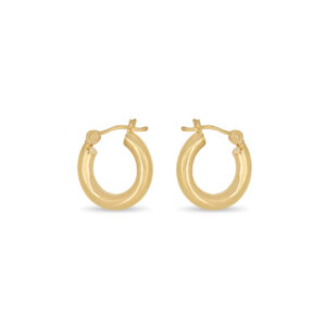 15 mm Tube Hoop Earrings (14kt Gold)