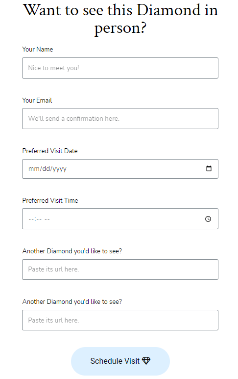 form to book a diamond viewing appointment