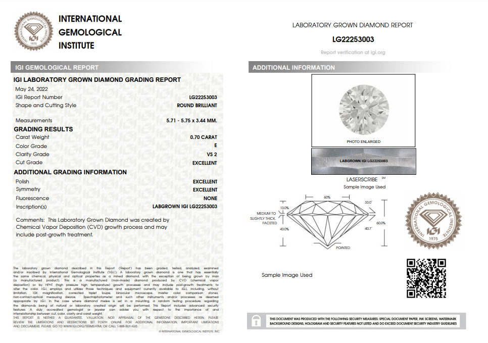 IGI certified diamond