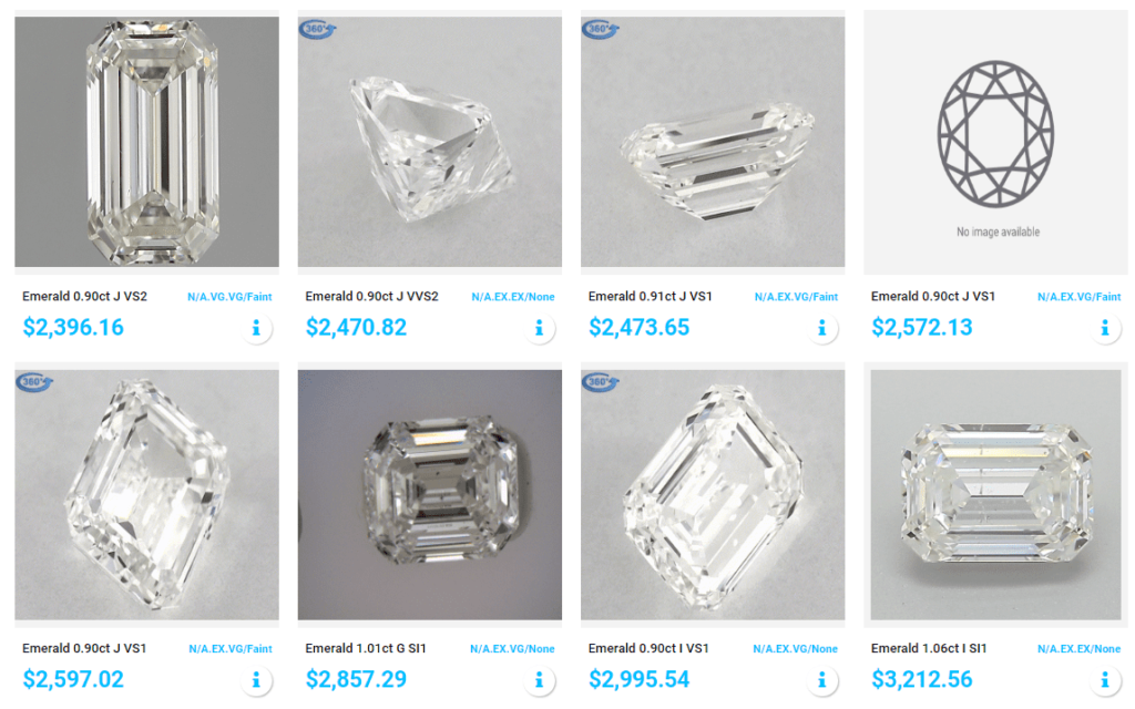 Roughly 1 carat Natural Diamonds, the "average" size for an Engagement Ring