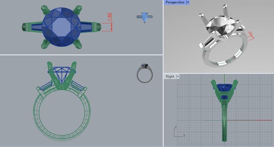 Rebecca's Ring used an old heirloom diamond from her grandmother and reset it in a modern Platinum ring.