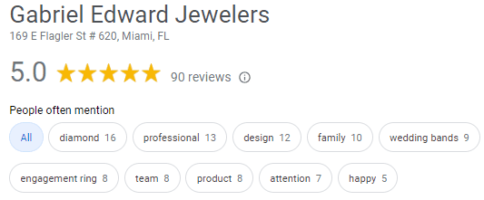 5 Stars From Our Miami Engagement Ring Customers
