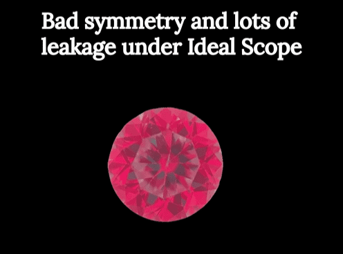 Ideal Scope image of a poorly-cut Diamond