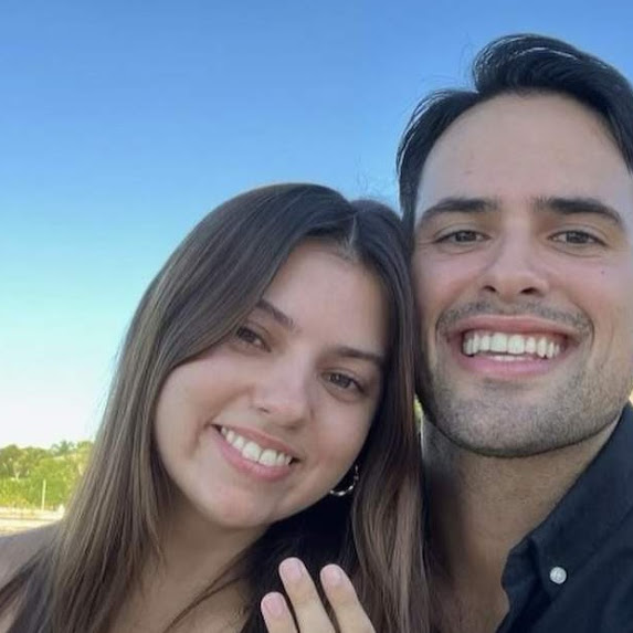 Happily engaged couple