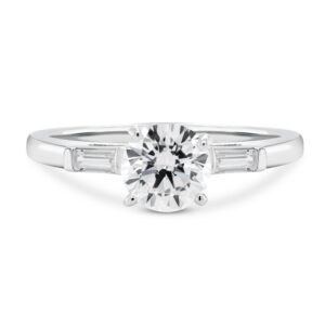 Classic Baguette Engagement Ring Setting (0.30 carats) White Gold