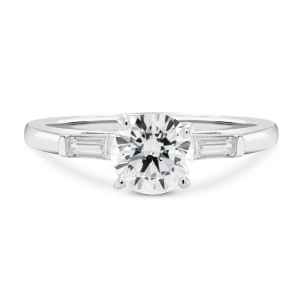 Classic Baguette Engagement Ring Setting (0.30 carats) White Gold